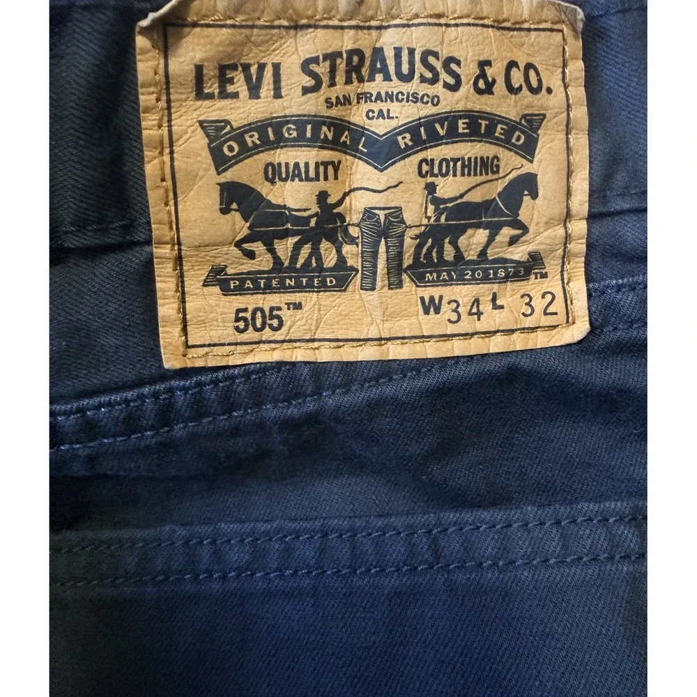LEVI'S 505 - Men's Regular Fit Straight Leg Denim Black Jeans - Size 34x32